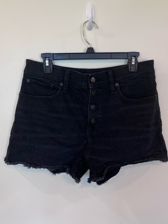 J. Crew Pants - J.Crew Womens High Rise Button Fly Denim Shorts Black Raw Hem AW457 Size 29